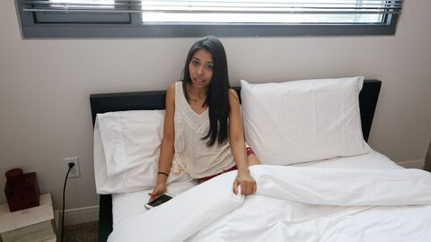 Jasmine Enters the Room with Some Oil Ready to Give Him a Handjob - Reverse Cowgirl Porn