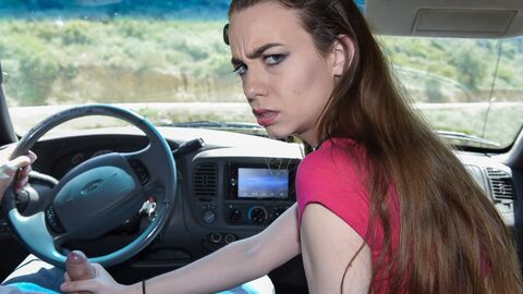 Stepdaughter Tali Dova Giving His Stepdad Handjob in Car!